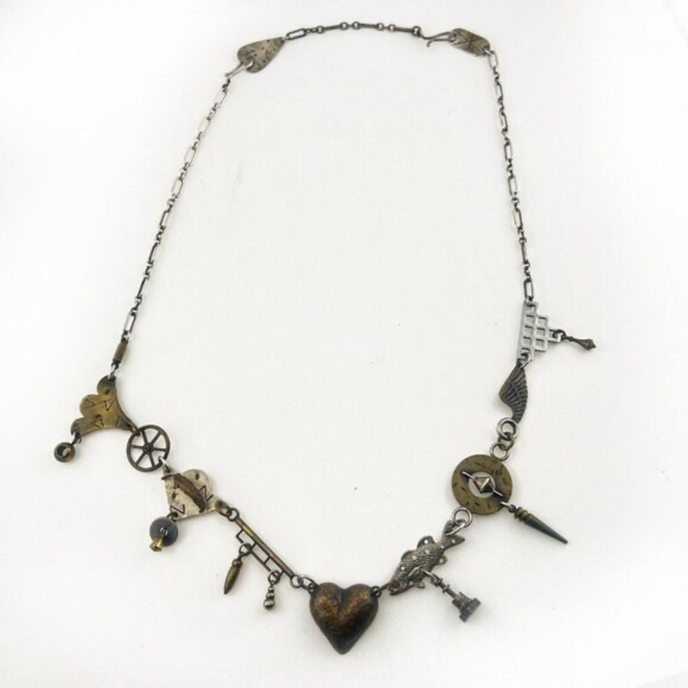 Thomas Mann Techno Romantic Necklace Sterling Mixed Metal Steampunk Modernist